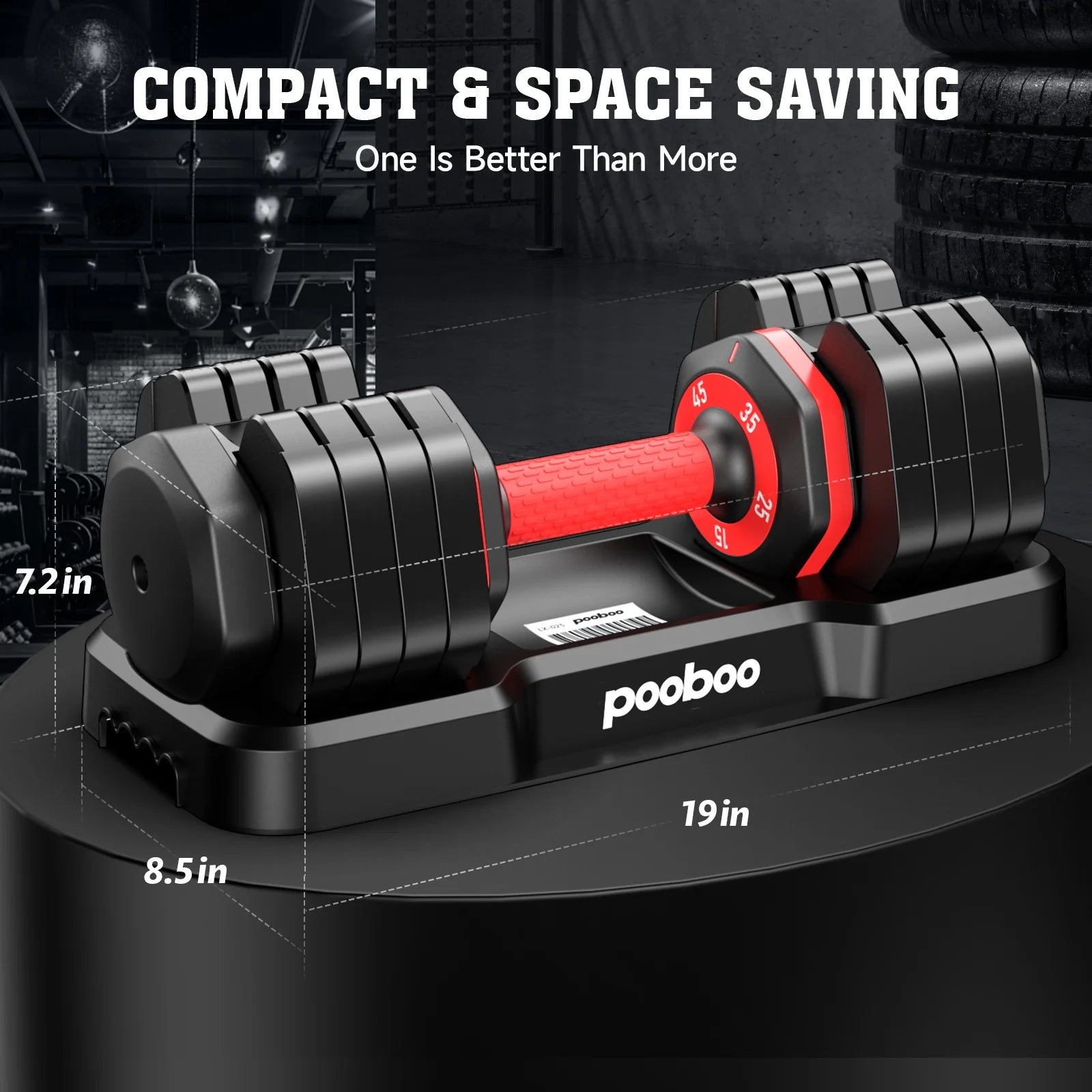 Pooboo 55LB Adjustable Dumbbells 15Lb to 55Lb Adjustable Dumbbells for Home Gym Exercise Equipment